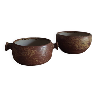 Set of 2 stoneware pots