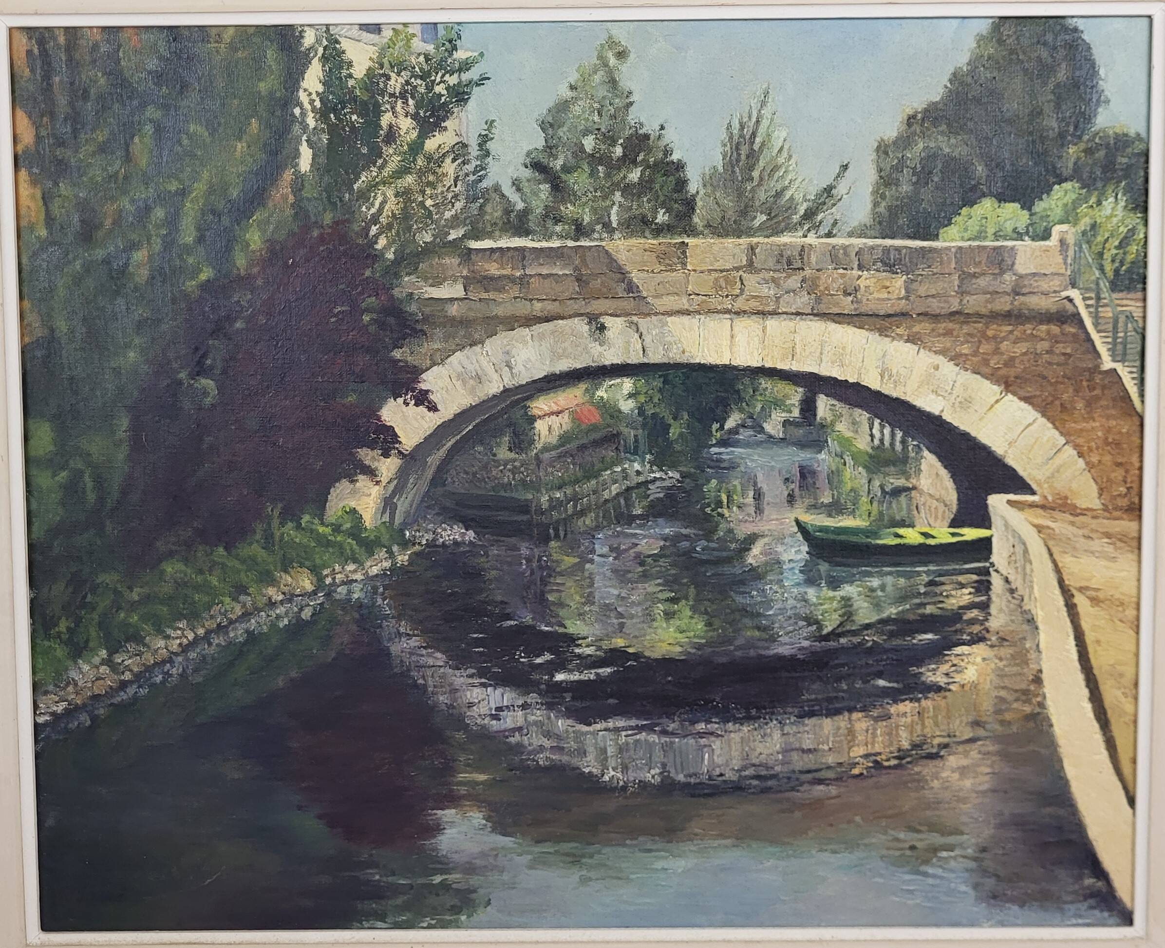 HST painting "Melun - The Almont bridge"