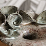 Glazed terracotta candle holder