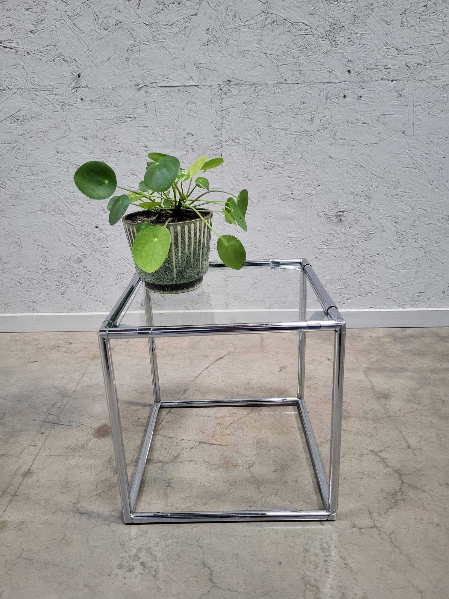 Table d'appoint modulaire en chrome 1960s Poul Cadovius Série Abstracta