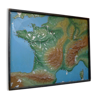 map of France in plaster, 1930
