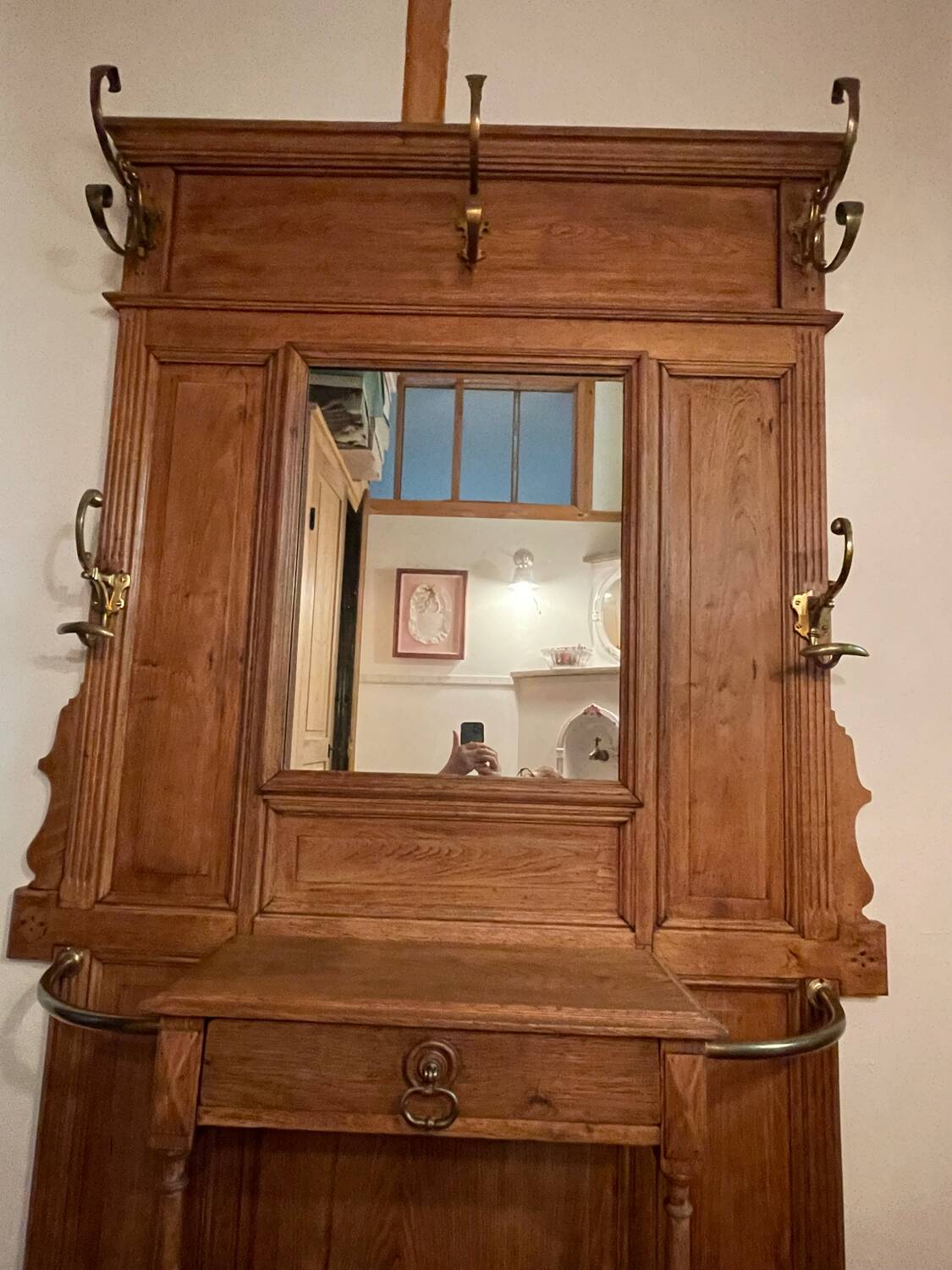 Oak coat rack