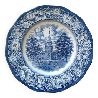 Assiette liberty blue "indépendance hall"