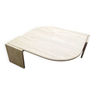 Large eye or water drop travertine coffee table roche bobois design 150 cm