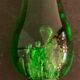 Cendrier Biot en verre vert avec pilon écrase cigares 1960