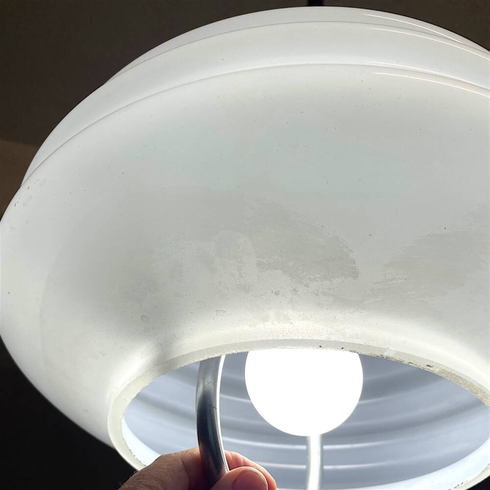 Mid Century white glass pull down  pendant lamp