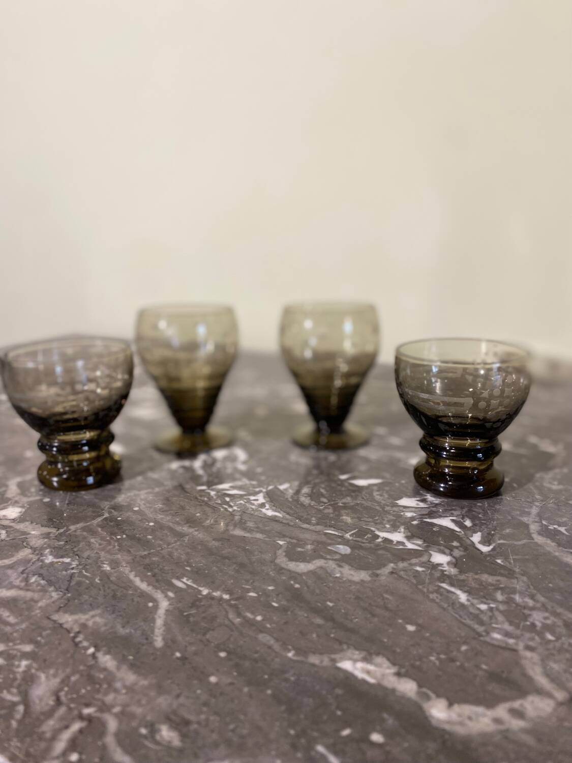 4 verres vintage