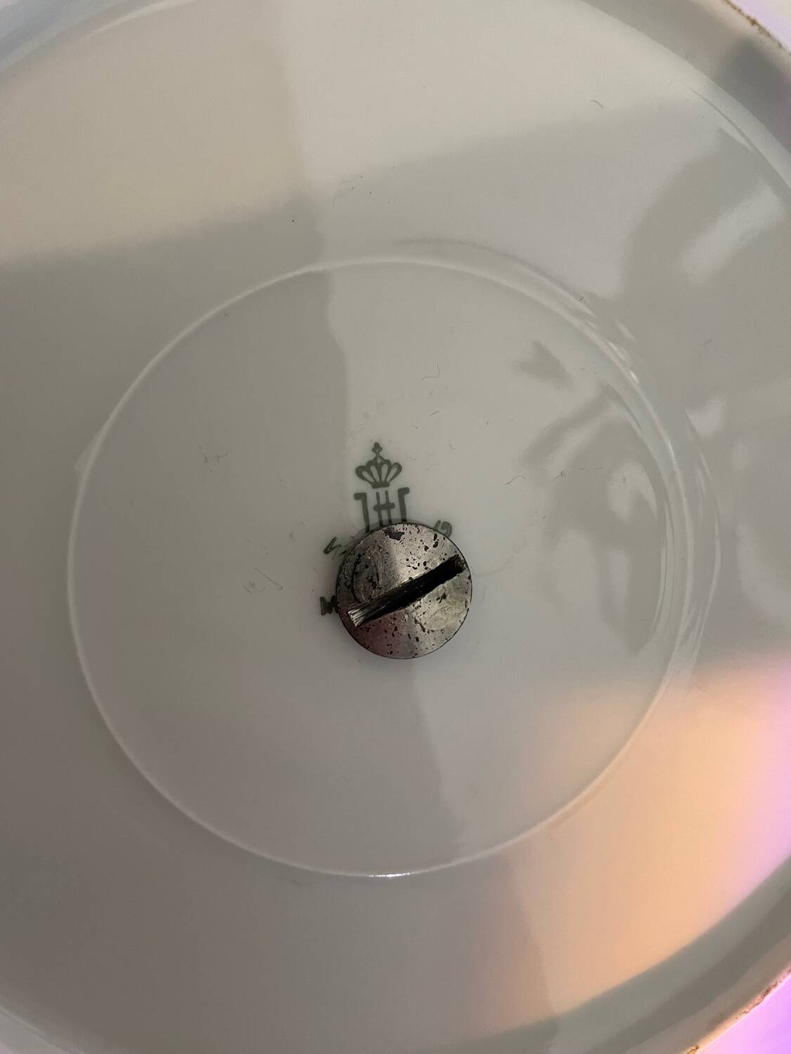 Porcelain and silver-plated servant