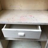 Parisian white metal kitchen cabinet