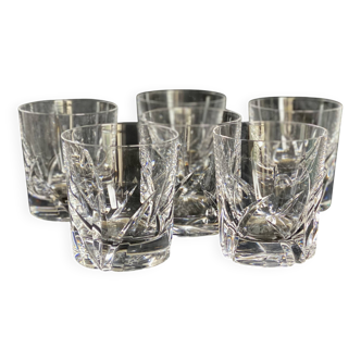 Set of 6 sèvres cut crystal whisky glasses