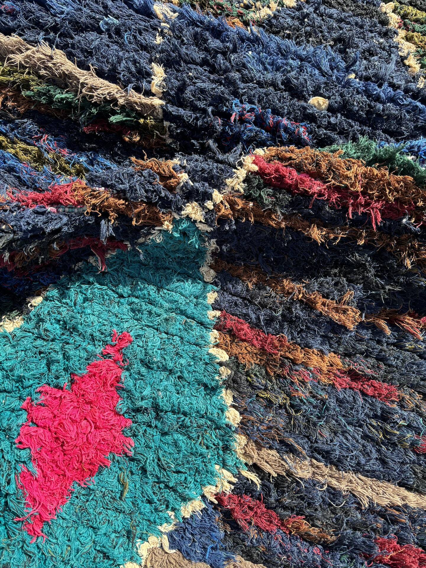 Large berber boucherouite hallway rug