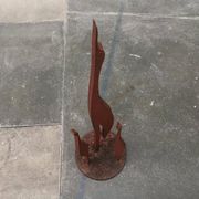 Sculpture d'oiseau grue en métal du milieu du siècle