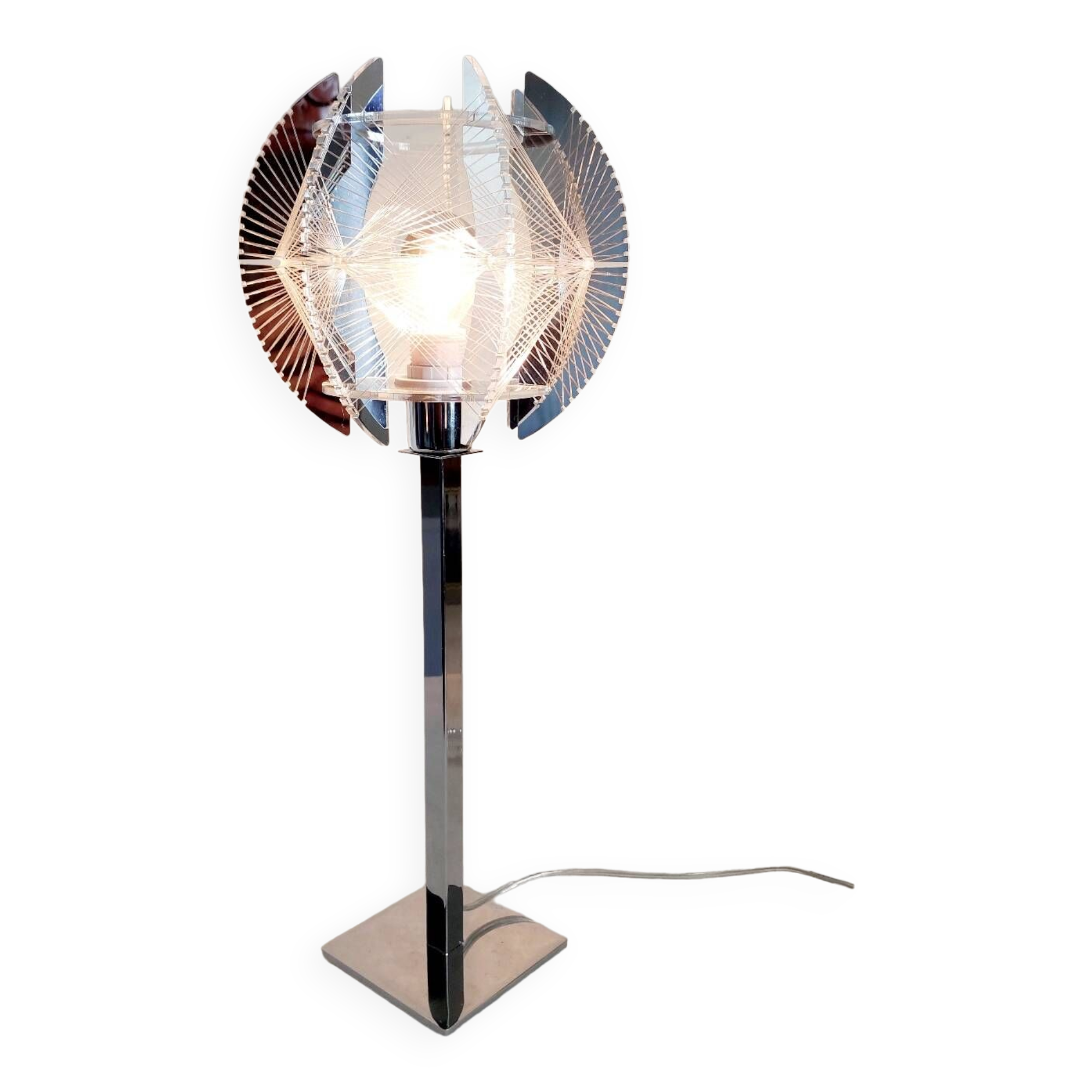 90's wired chrome design lamp