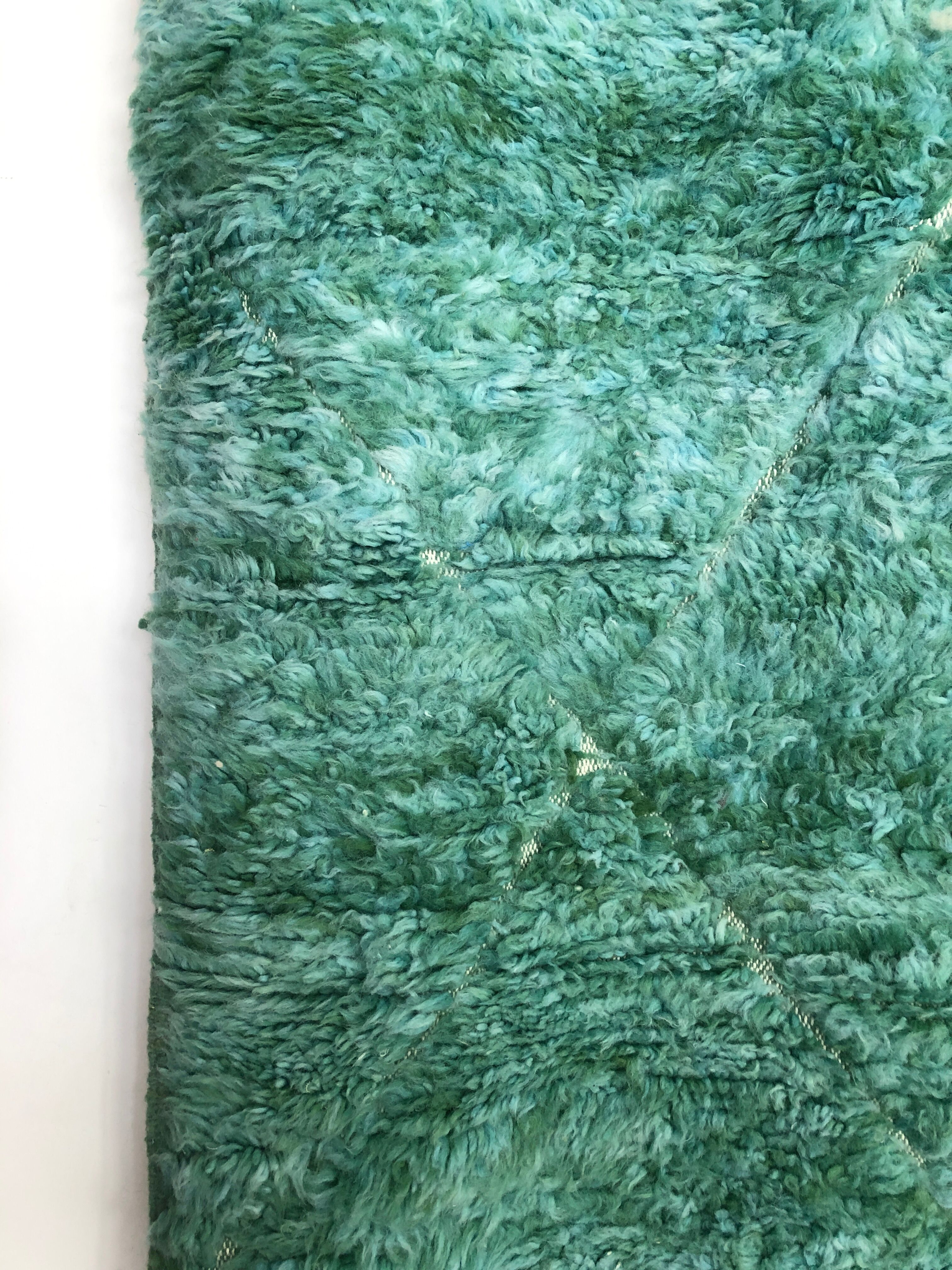 Moroccan Berber carpet Beni Ouarain emerald green 2.73x2.13m