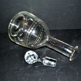 Antique carafe engraved with a laurel frieze, circa 1900