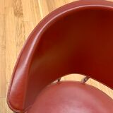 Suite of 8 designer leather chairs