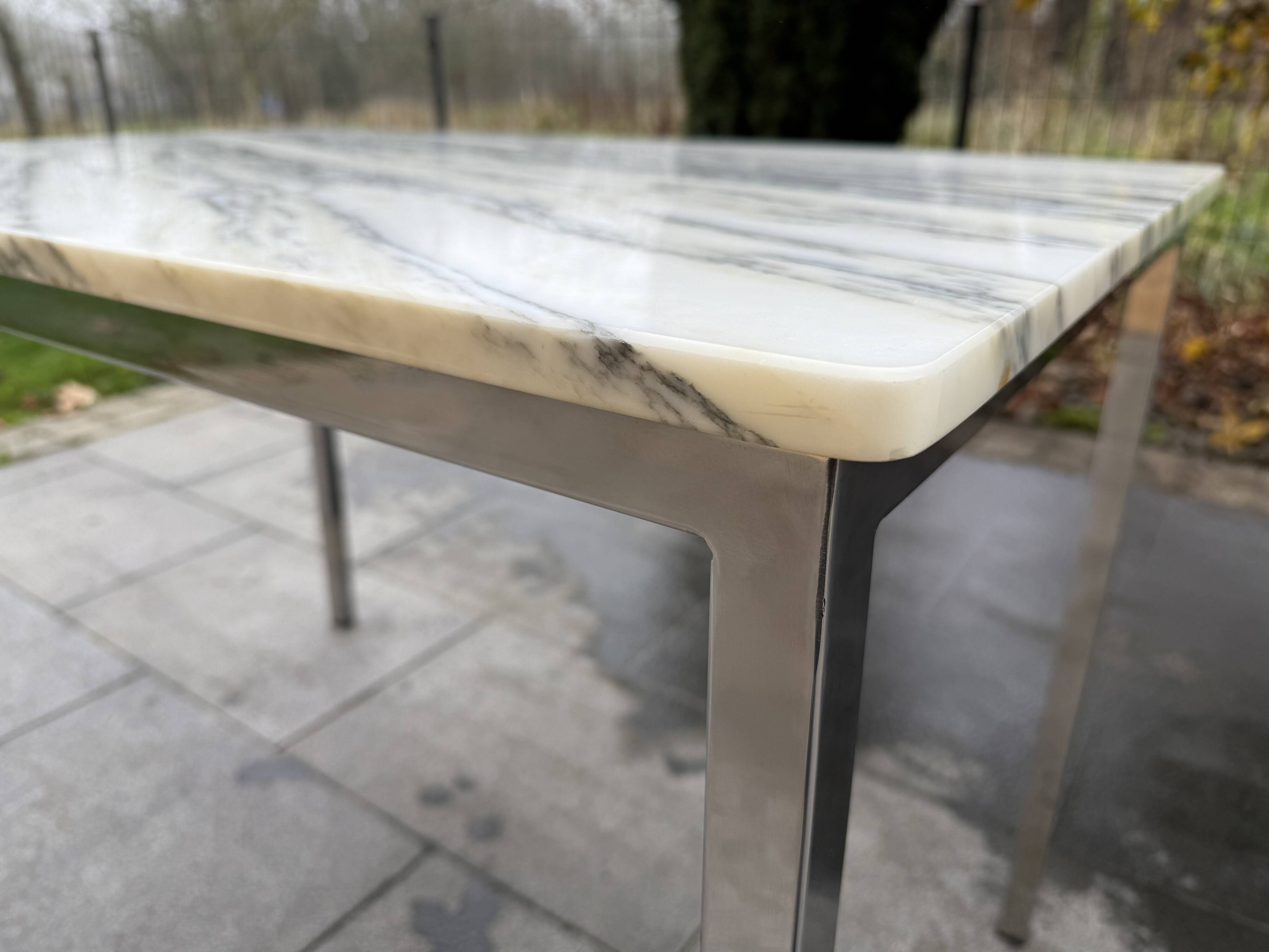 1970s chrome marble dining table