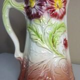Barbotine pitcher, Onnaing earthenware, art nouveau ceramics, model no. 790