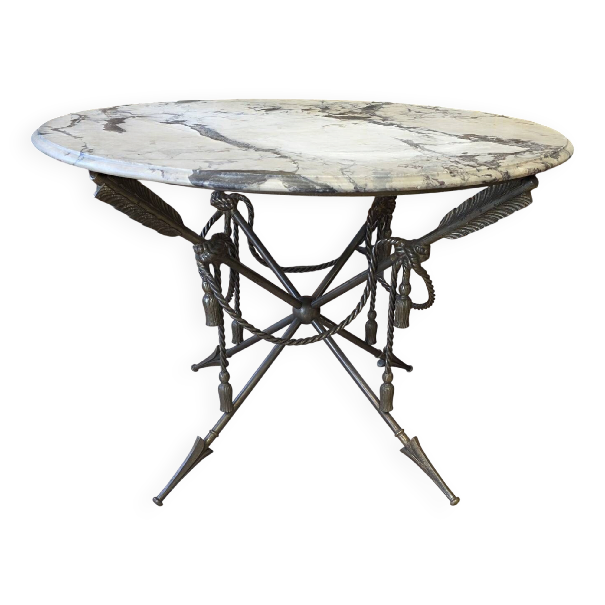 Circular Gueridon Table with Arrows and Trimmings