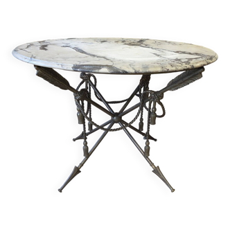 Circular Gueridon Table with Arrows and Trimmings