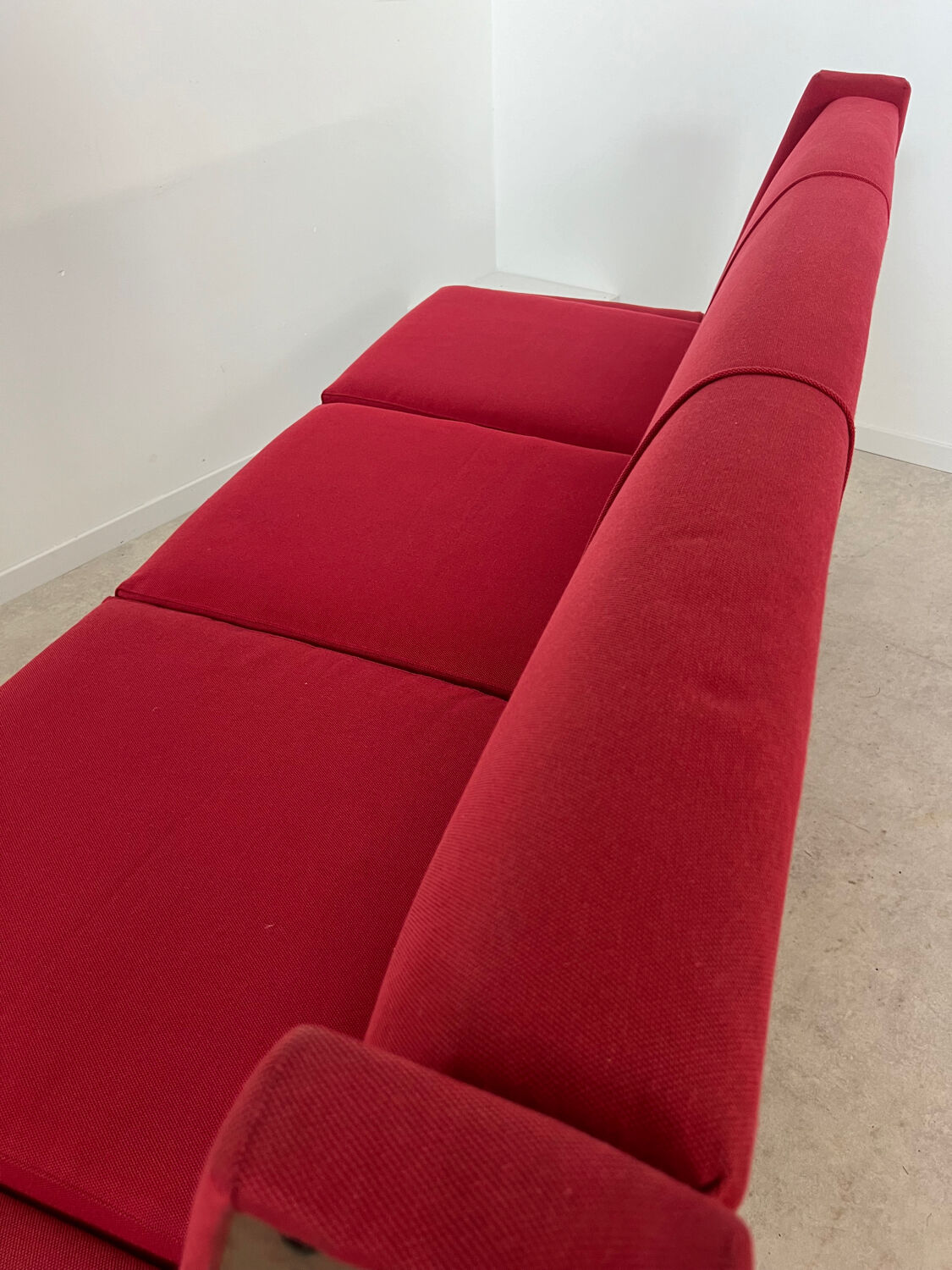 Antique Italian design fabric sofa from the 60s, vintage convertible