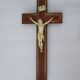 Crucifix 19th century wood brass - carved Christ