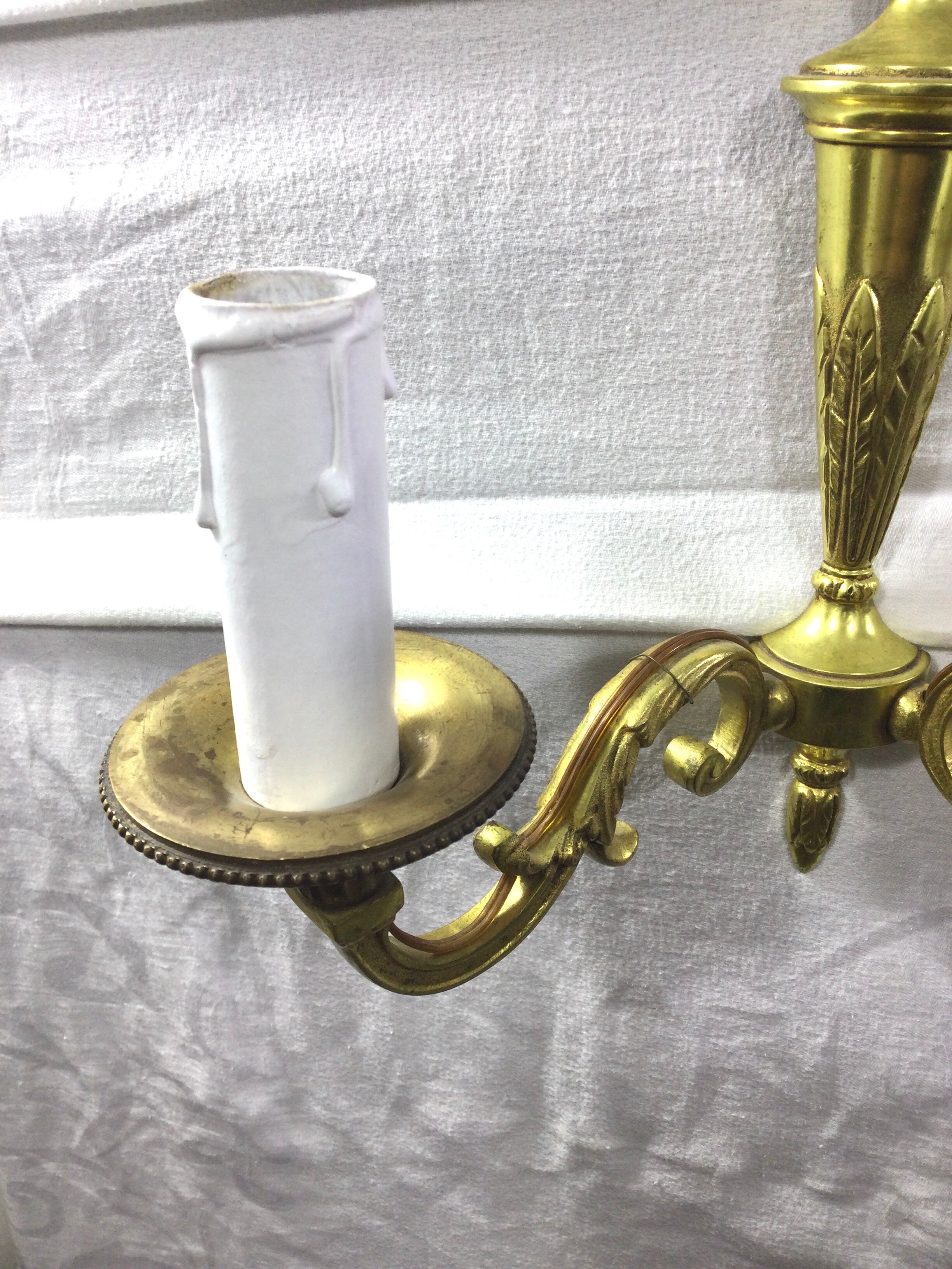 Pair of bronze wall lamps 2 lights