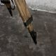 Industrial spotlight floor lamp on tripod PZO STG 4, Poland, 1970s