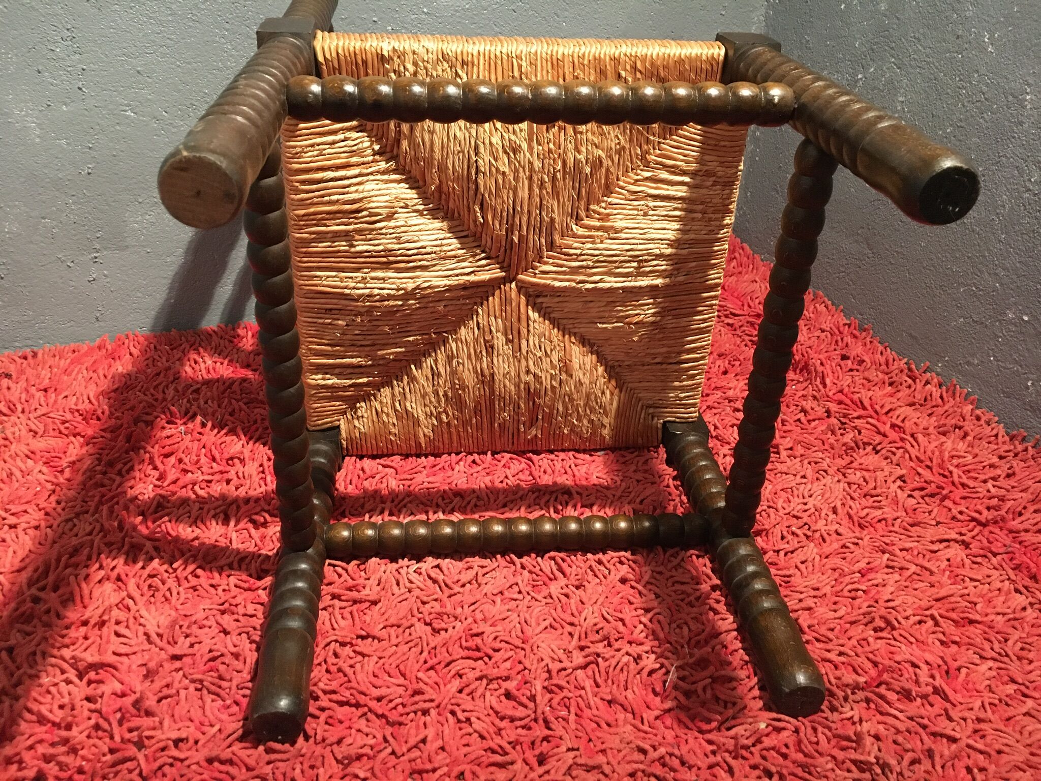 Straw corner armchair