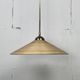 Telescopic brass and pencil reed rattan bamboo hanging pendant lamp, Italy 1970s