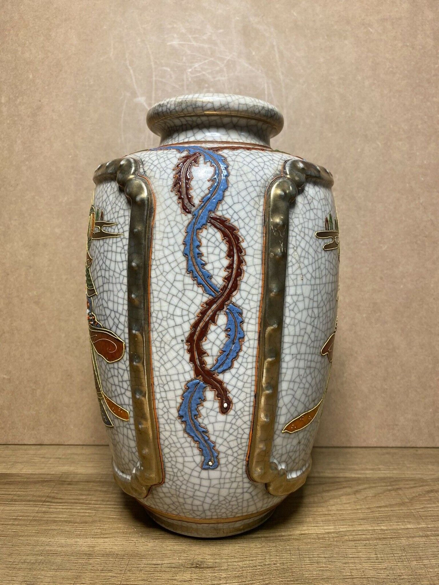 Old vase satsuma japanese porcelain, signature, 30/40