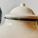 Vintage enameled sheet metal kettle - rooster decor