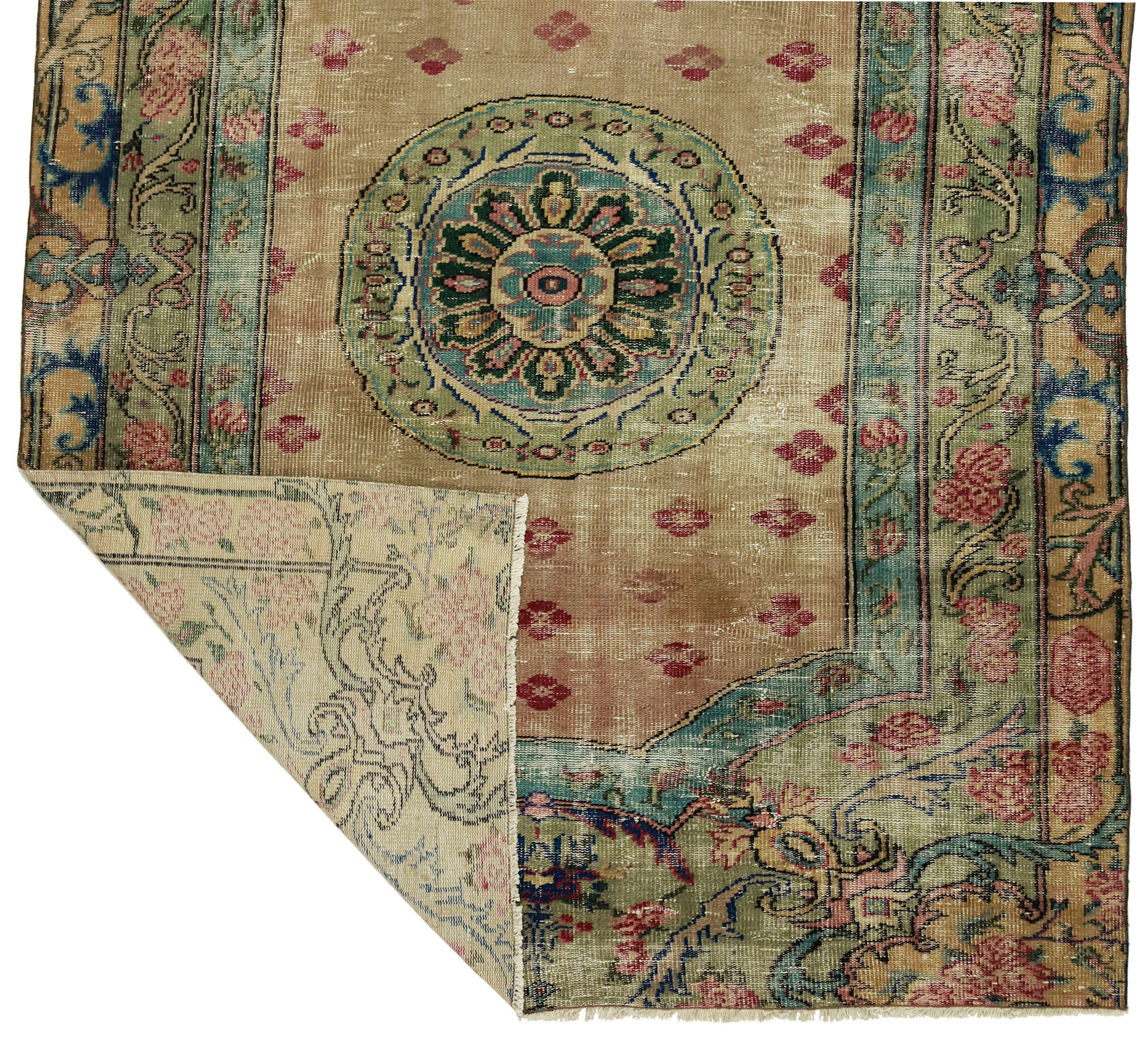 Anatolian handmade vintage rug 254 cm x 182 cm