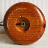 Wooden & opaline “ball” lamp