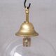 Clear italian mid-century glass and brass pendant light