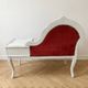 Louis XVI reading armchair in white wood and red velvet
