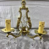 Pair of Wall Lamp Bronze And Crystal 2 Lights