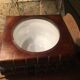 Stacked book ice bucket made of wood and leather