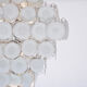 Huge Vintage Italian Chandelier with White Murano Glass Discs