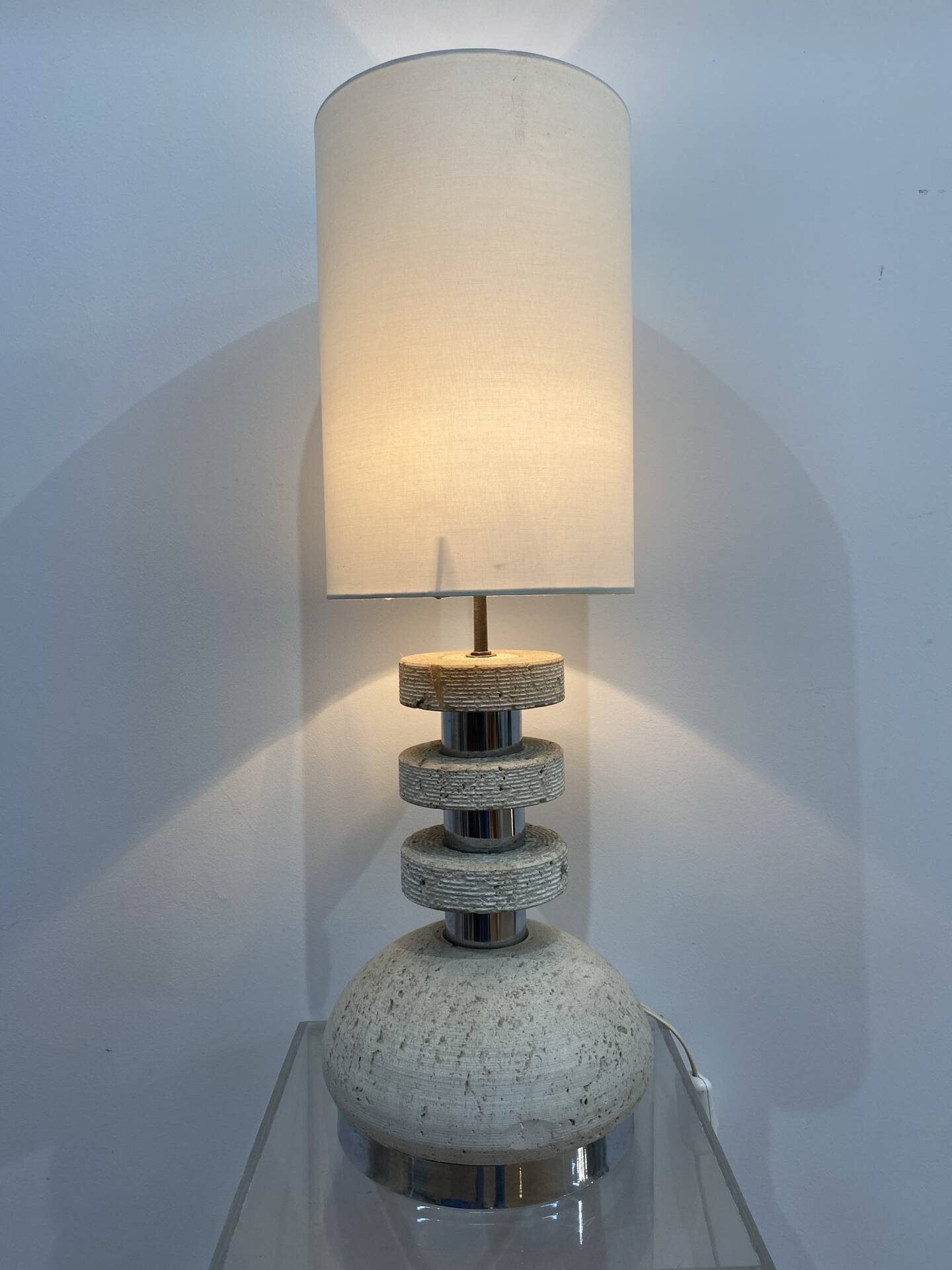 Lampe Space age travertin