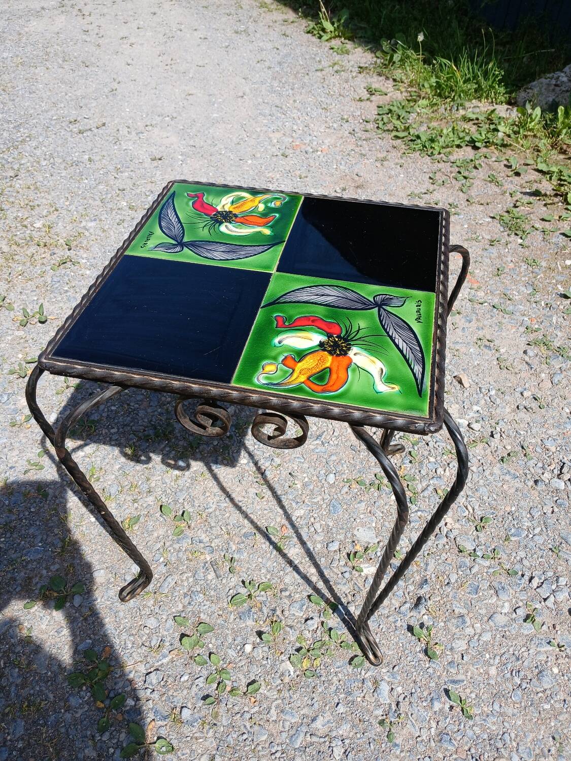 Vintage wrought iron table Vallauris