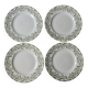 4 assiettes plates Terre de Fer Saint Amand, décor mimosas