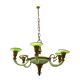 Art Deco Italian Green Opaline Glass Light Pendant
