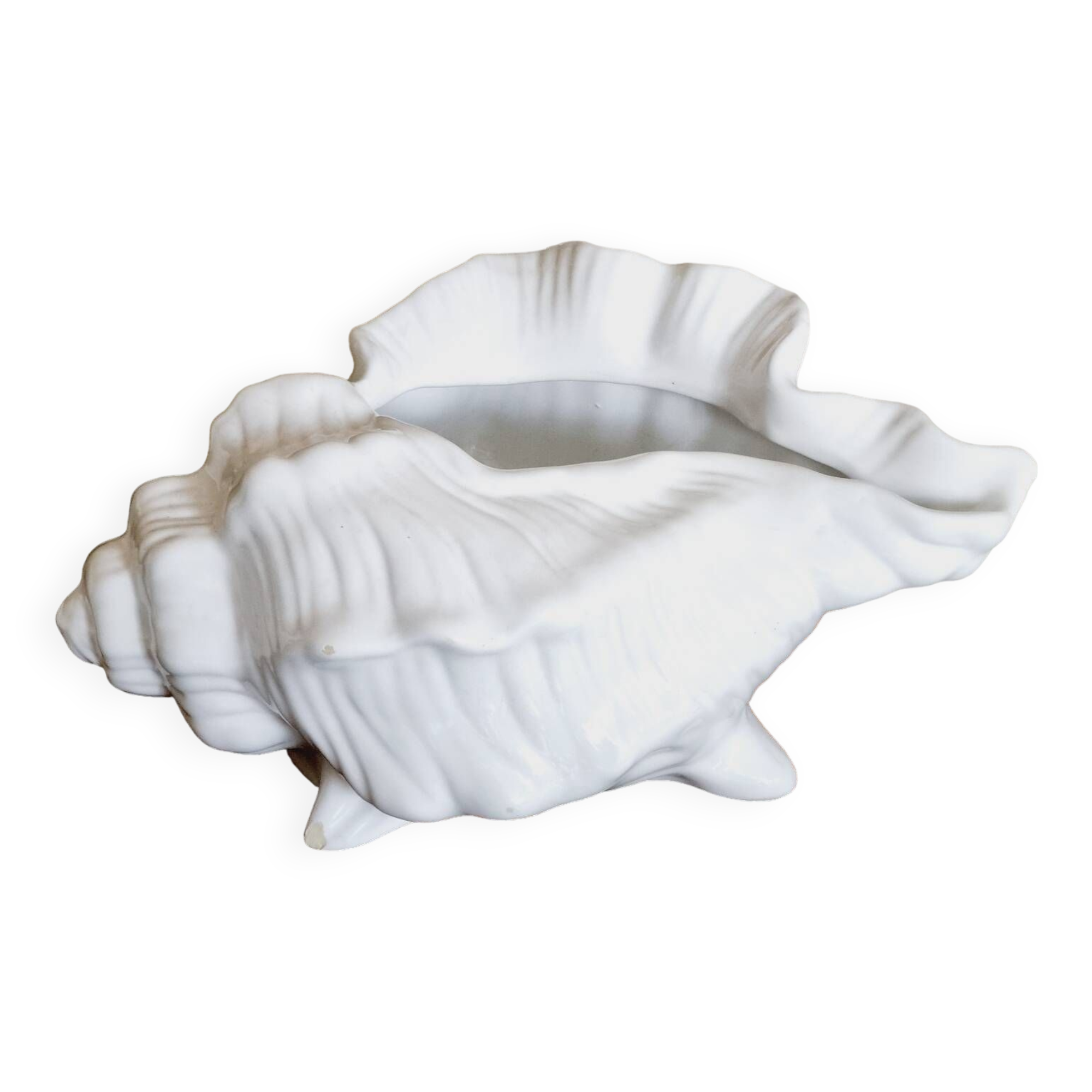 White slip shell pot cover