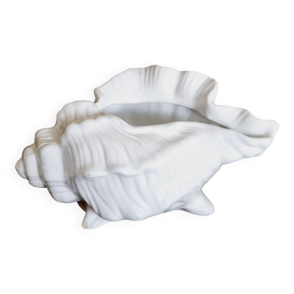 Cache pot coquillage barbotine blanche