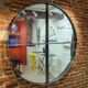 Grand miroir rond, acier chromé, par Vittorio Introini pour Saporiti, 1970
