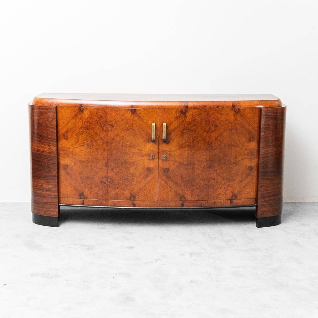 Art Deco vintage sideboard in walnut burl – 1930s design sideboard