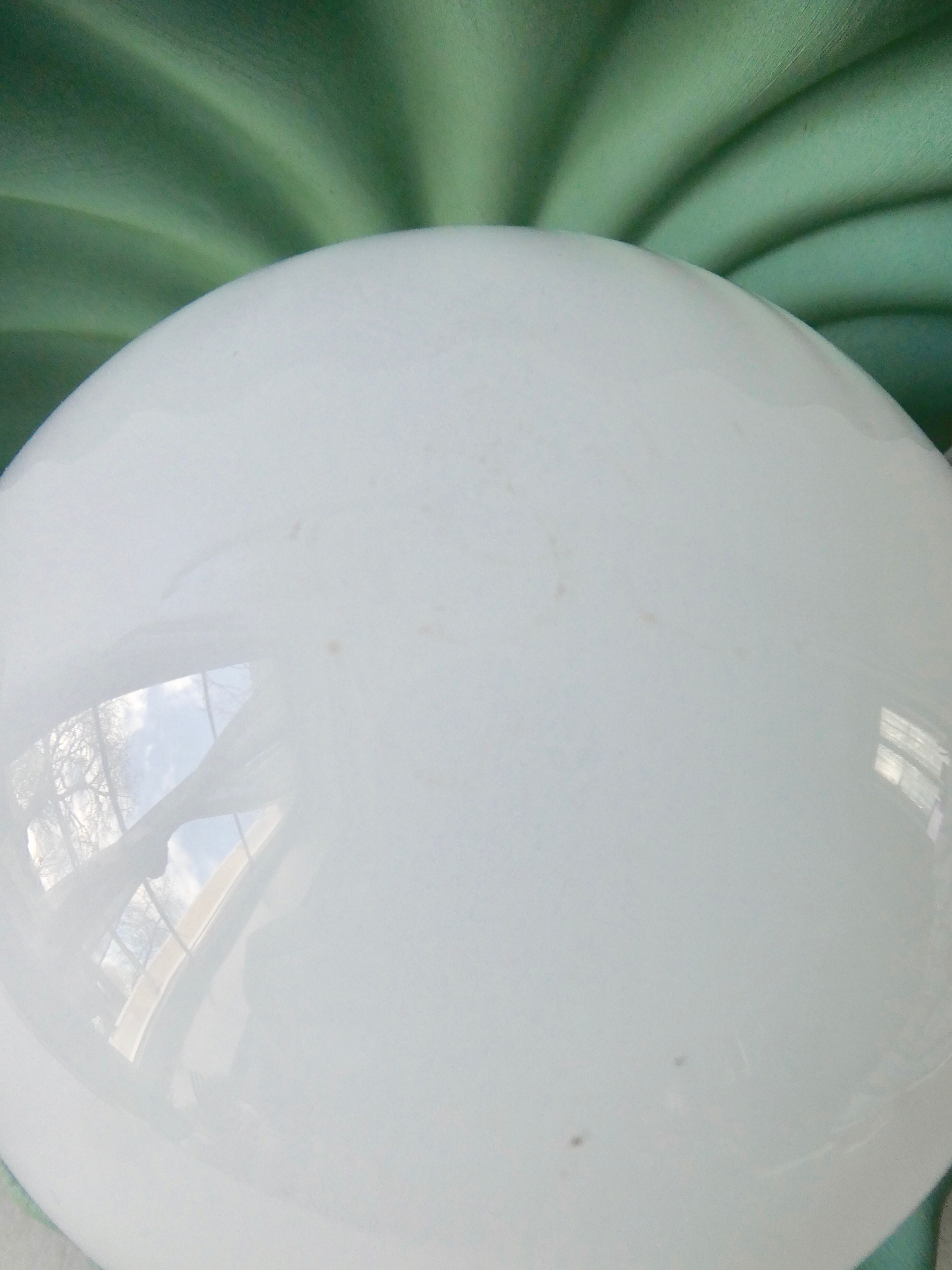 Ceramic shell lamp and opaline, 80s