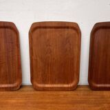 Teak trays by Langva, mid-century modern, 1960s, set of 3.