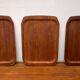 Teak trays by Langva, mid-century modern, 1960s, set of 3.